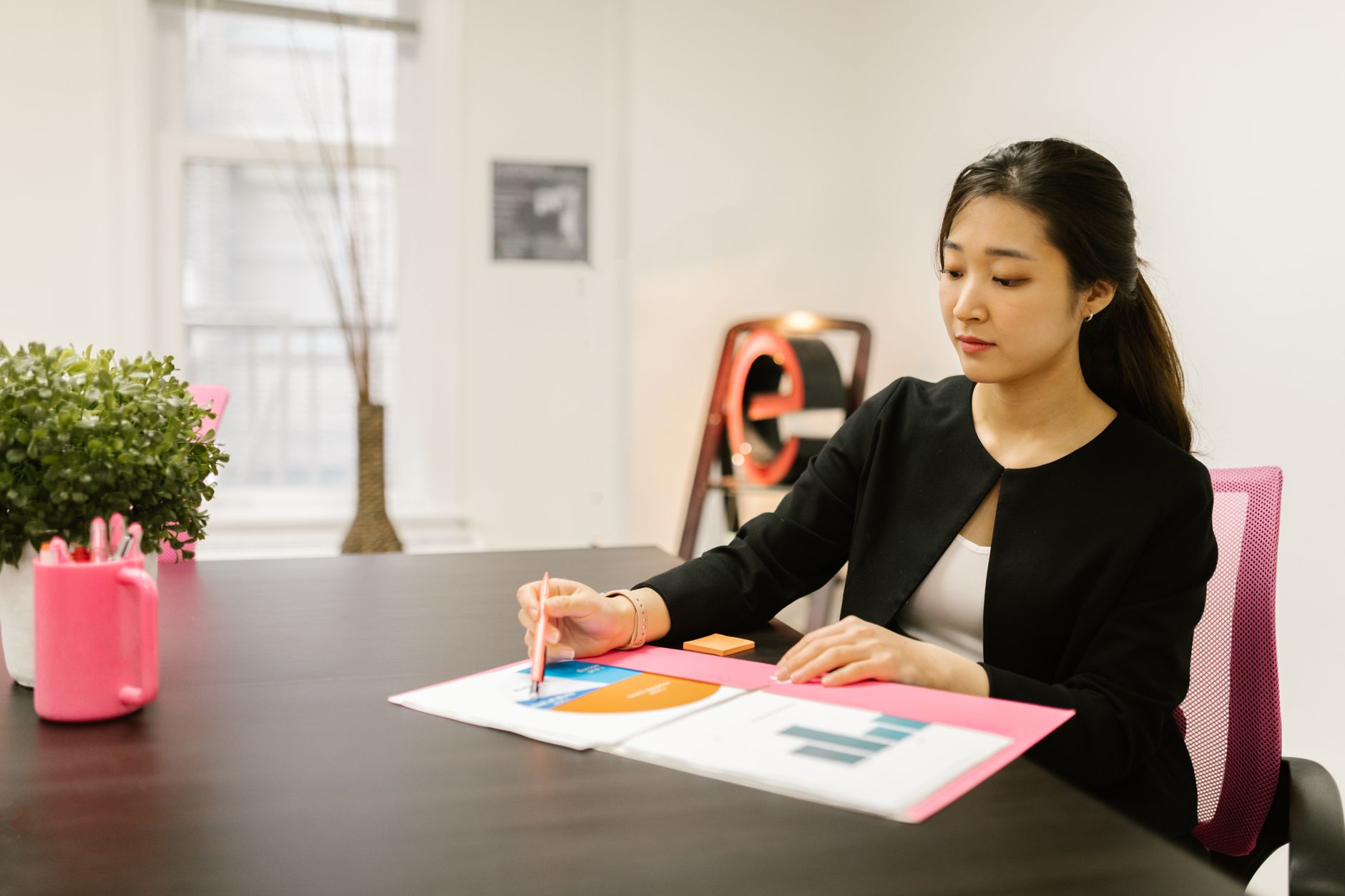 A small business owner reviewing their website's performance
