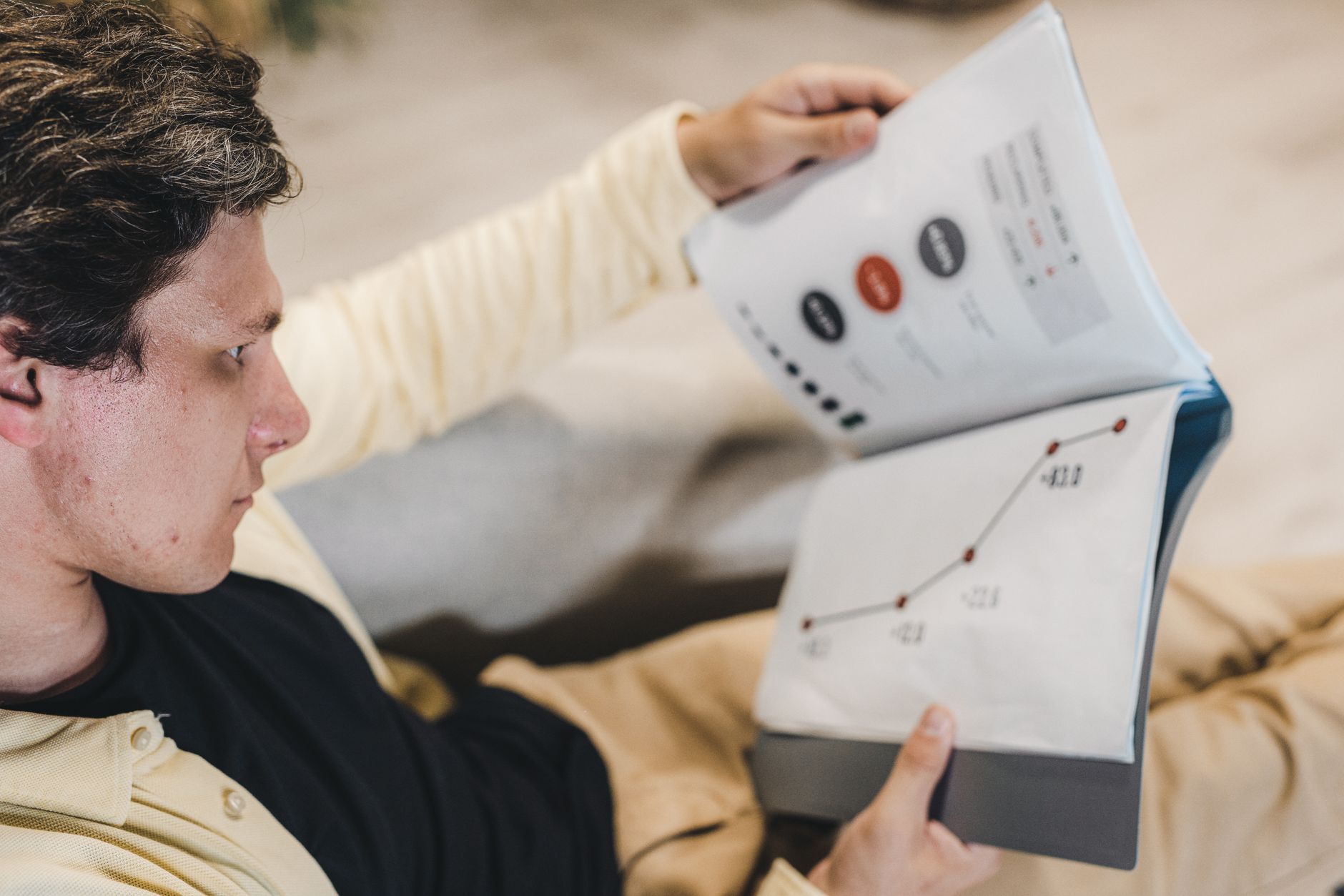 A small business owner reviewing how AI tools describe their company