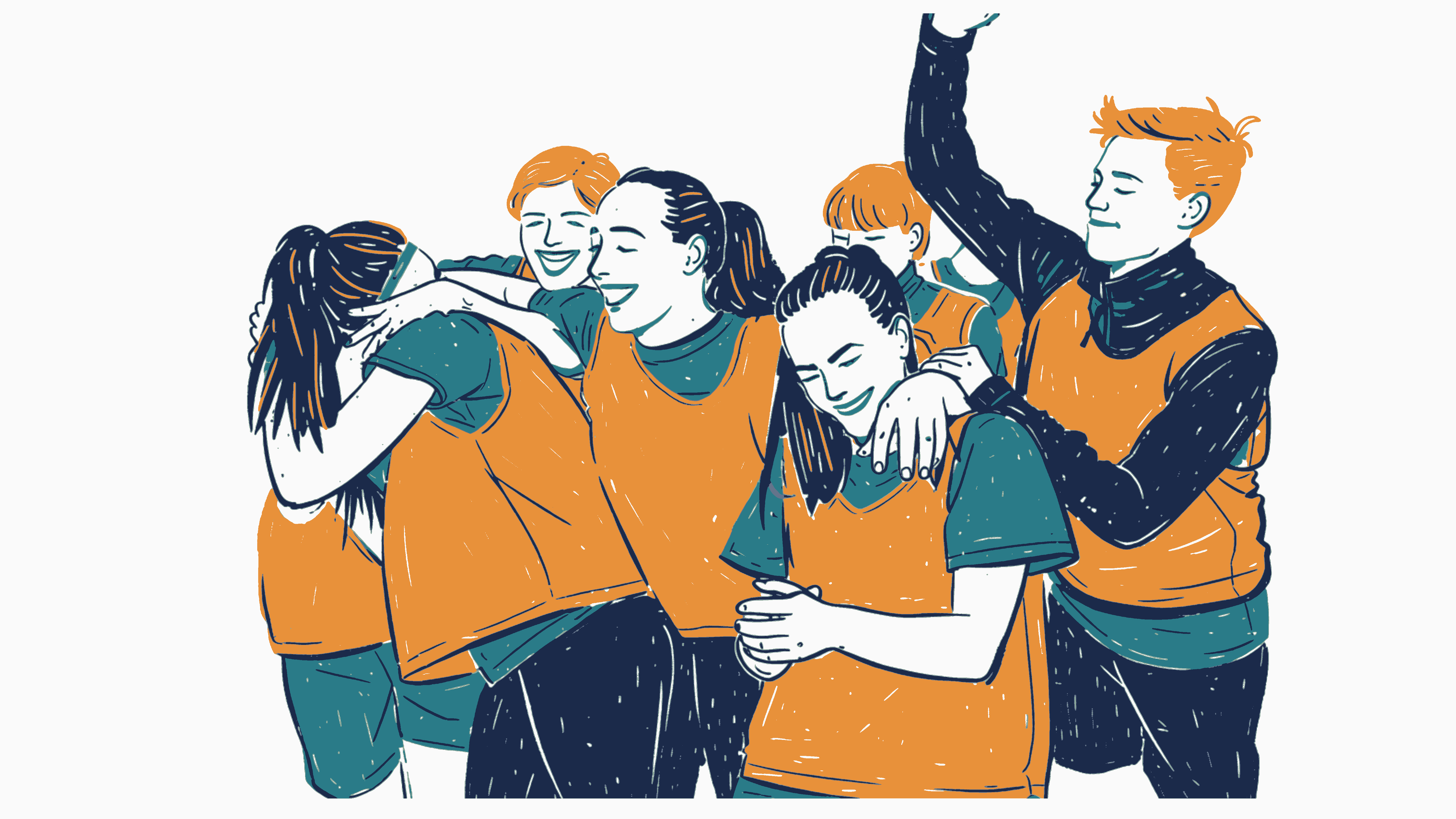 Sports team huddle