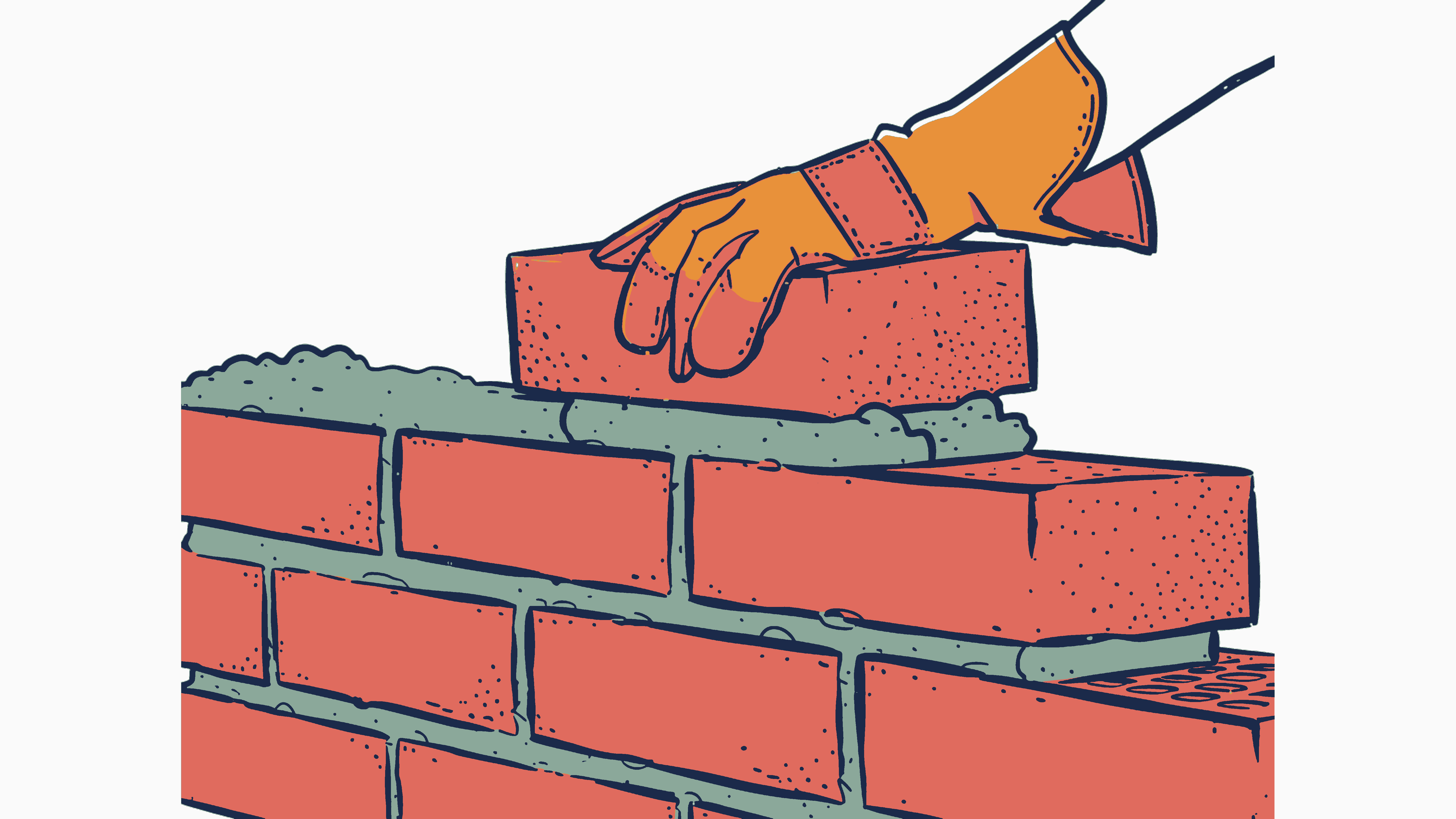 Bricklaying hands
