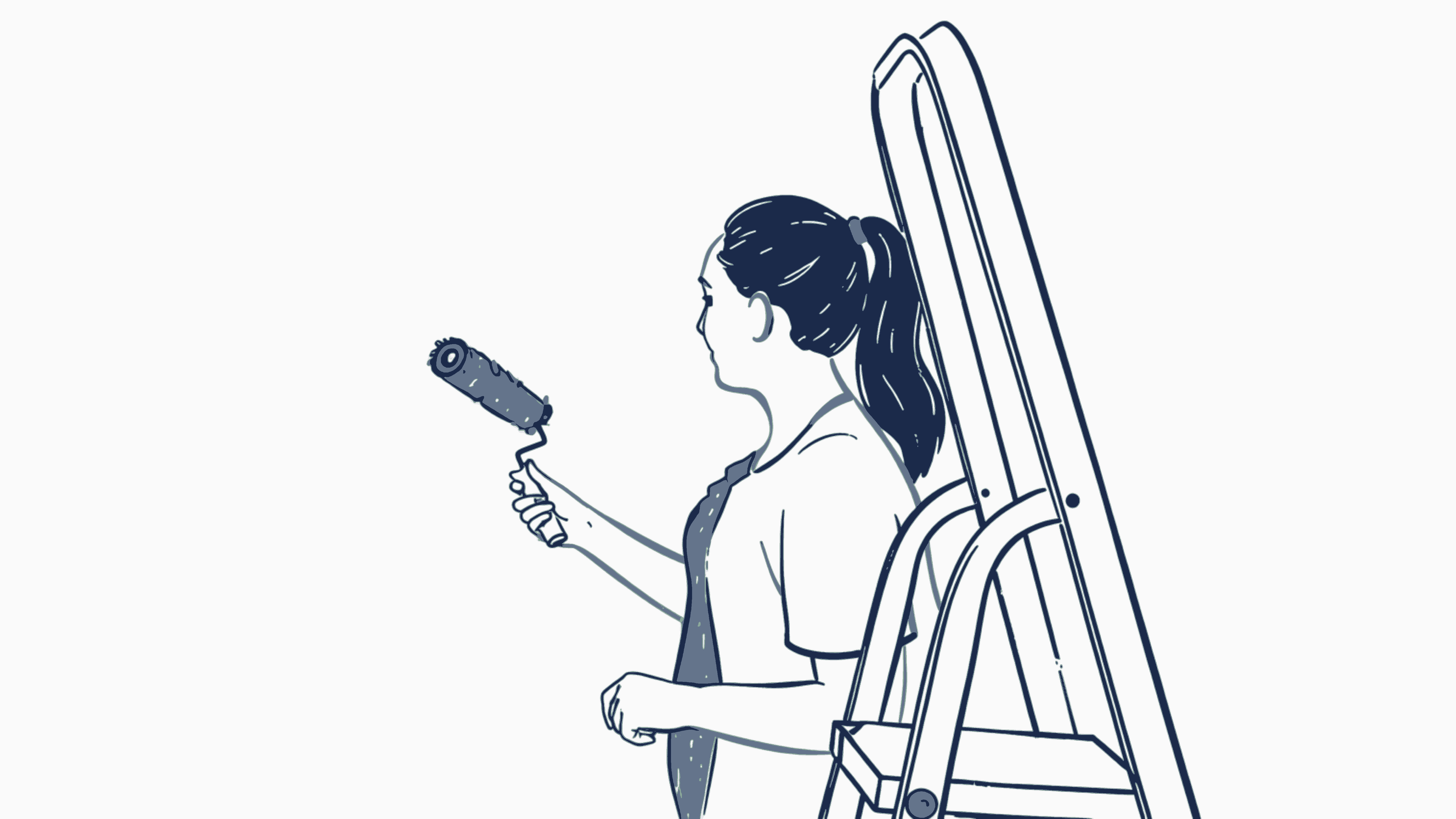 Painter on ladder