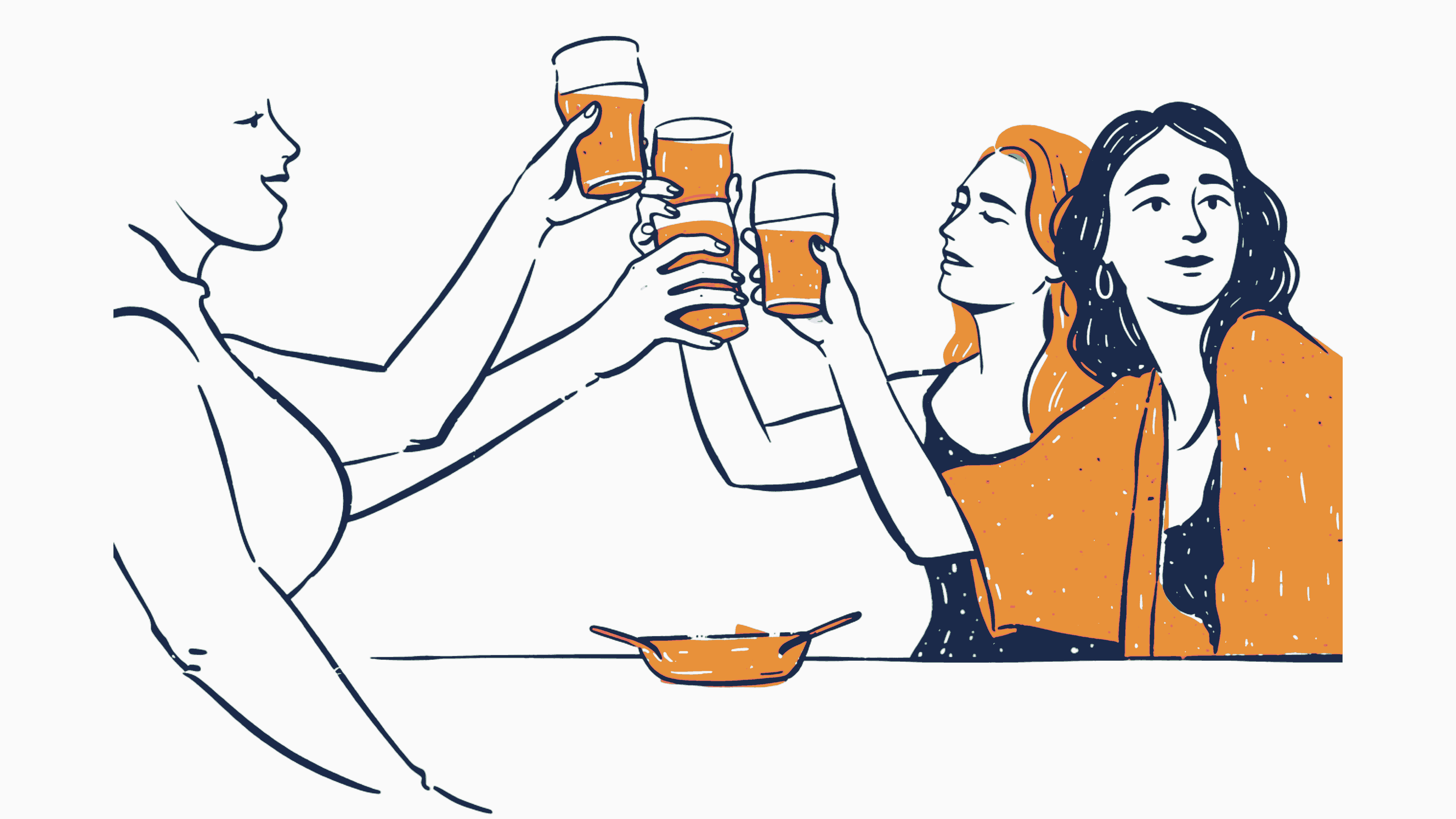 Friends toasting