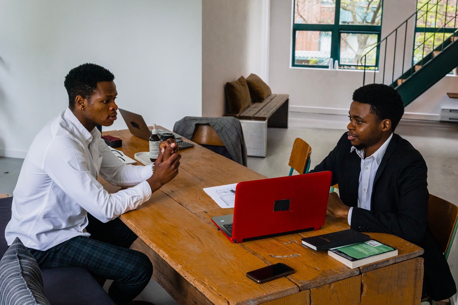 Two founders discussing what a test revealed about their idea