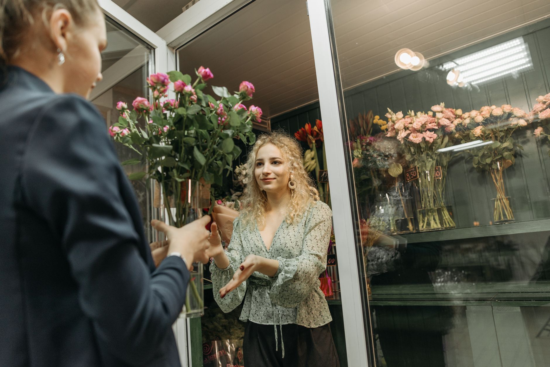 A florist recognised instantly by a returning customer