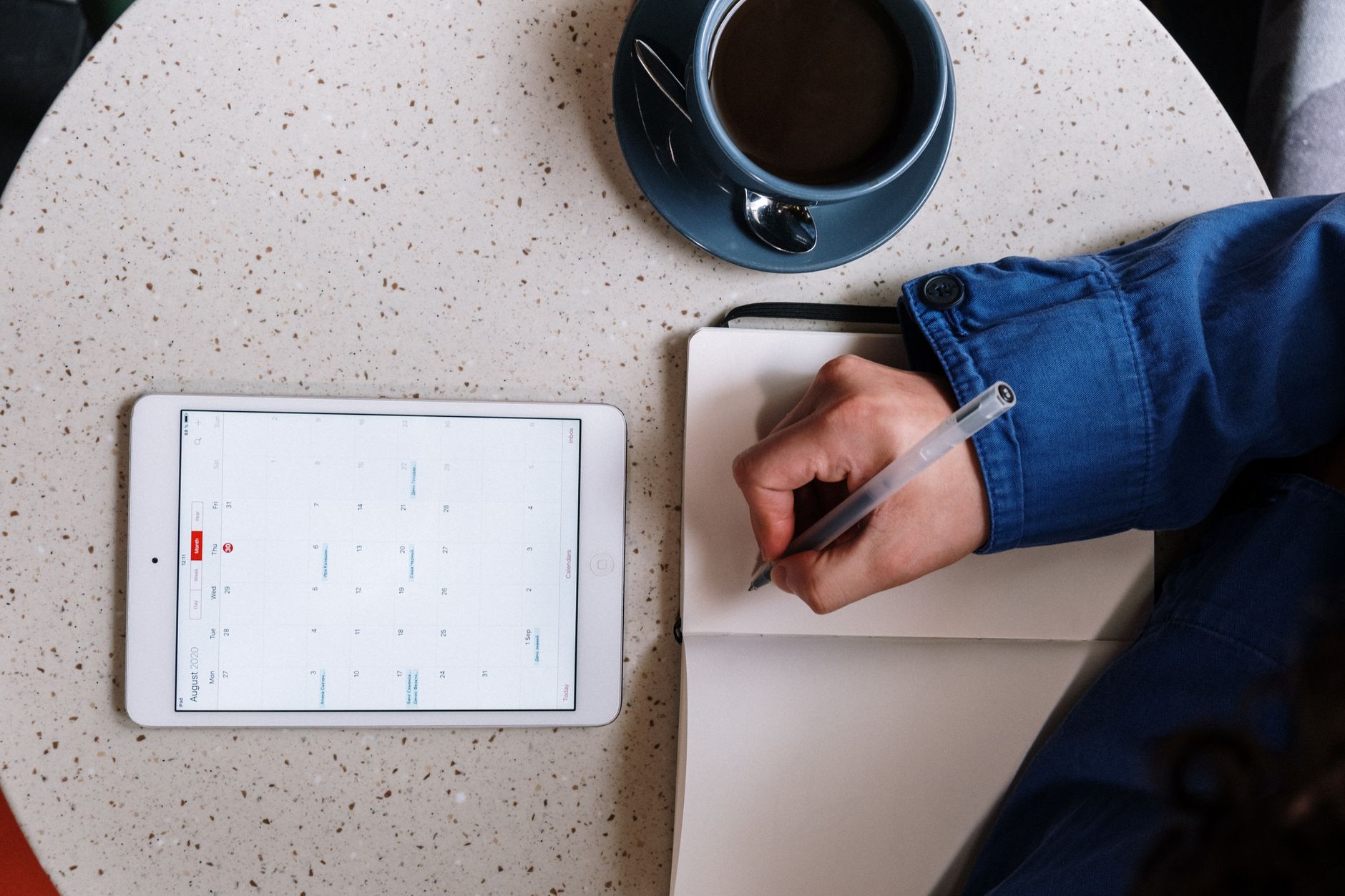 A small business owner reviewing their week's bookings and tasks