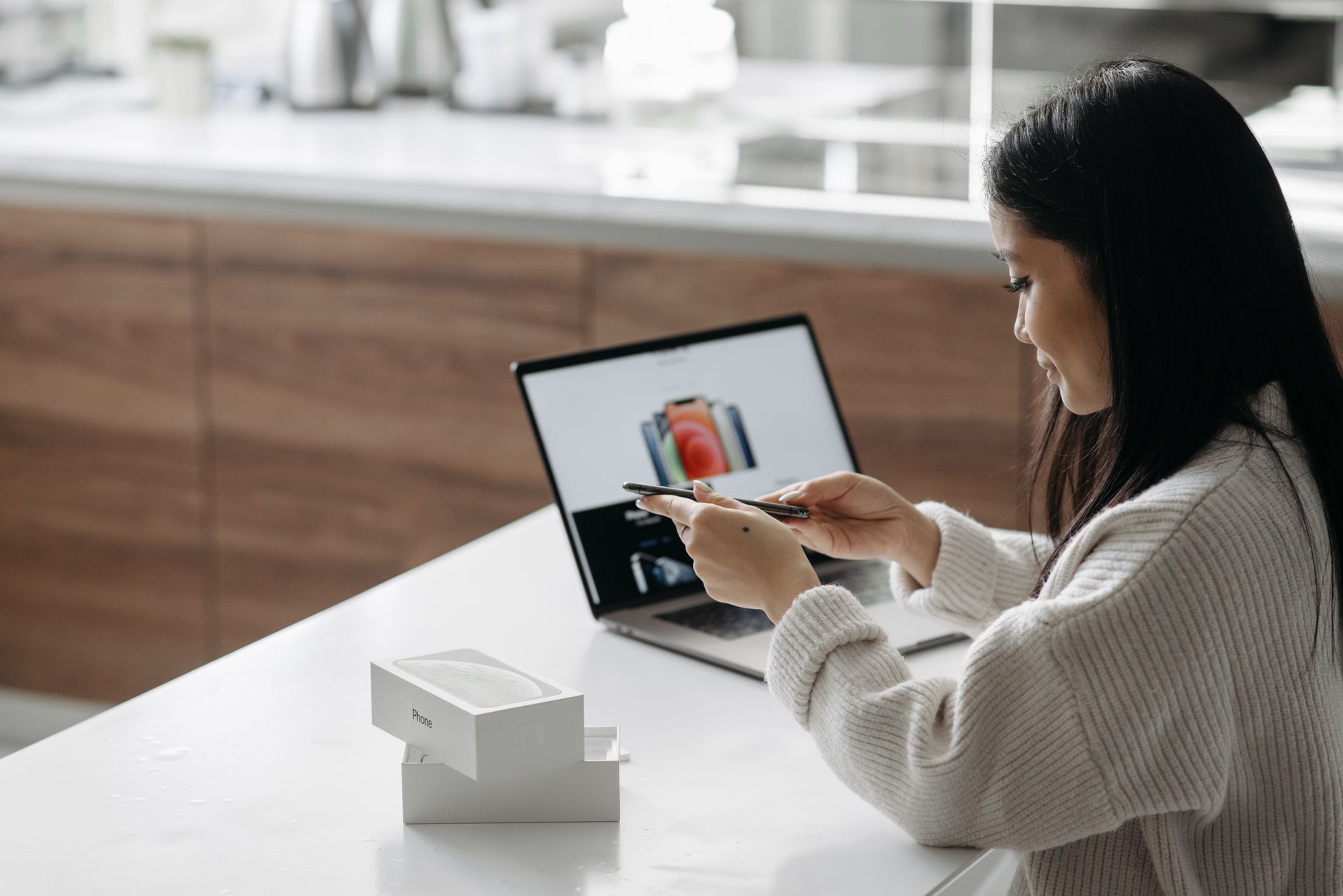 A customer browsing an online store's products from home