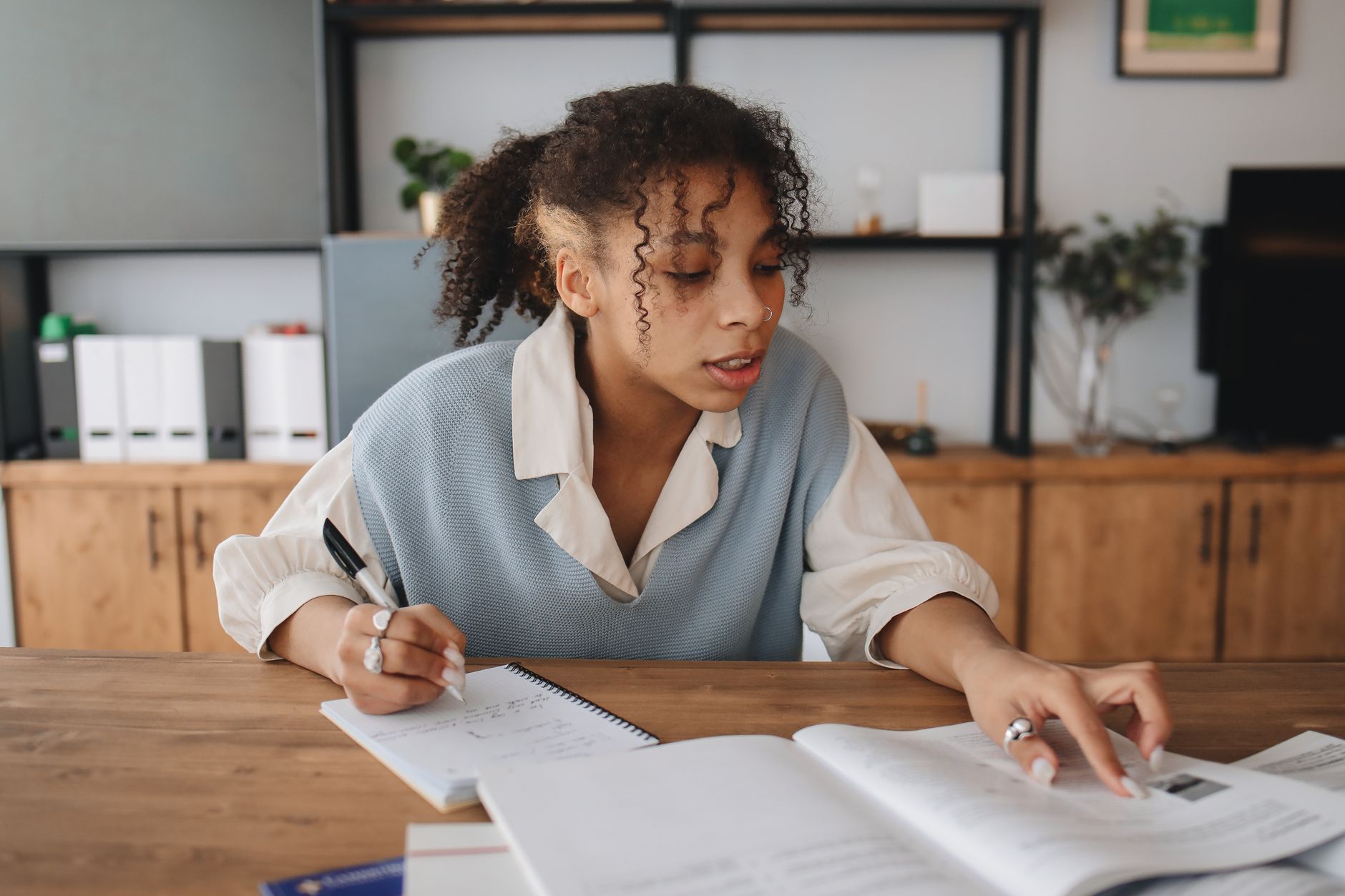 An adult weighing up whether to enrol on an evening course