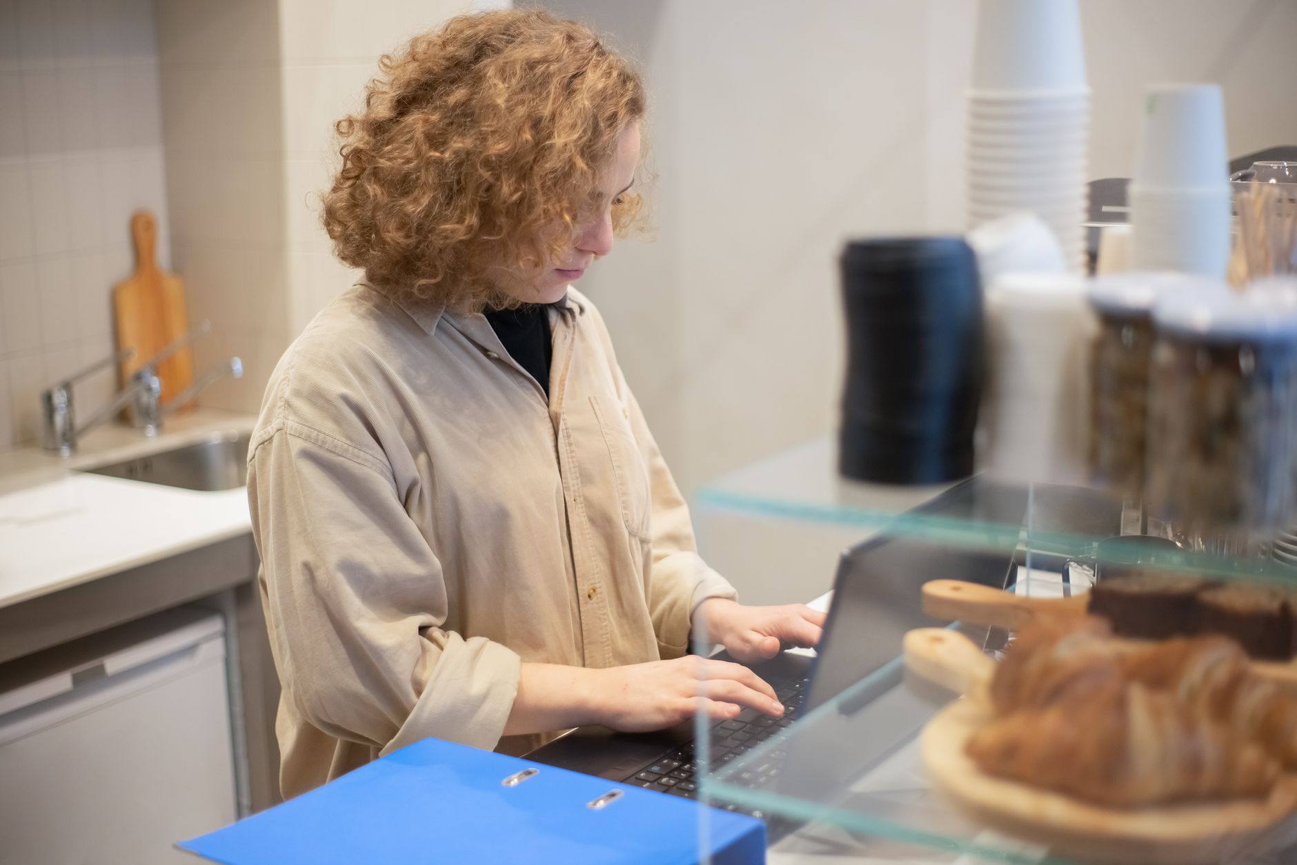 A business owner entering their details while setting up their listing