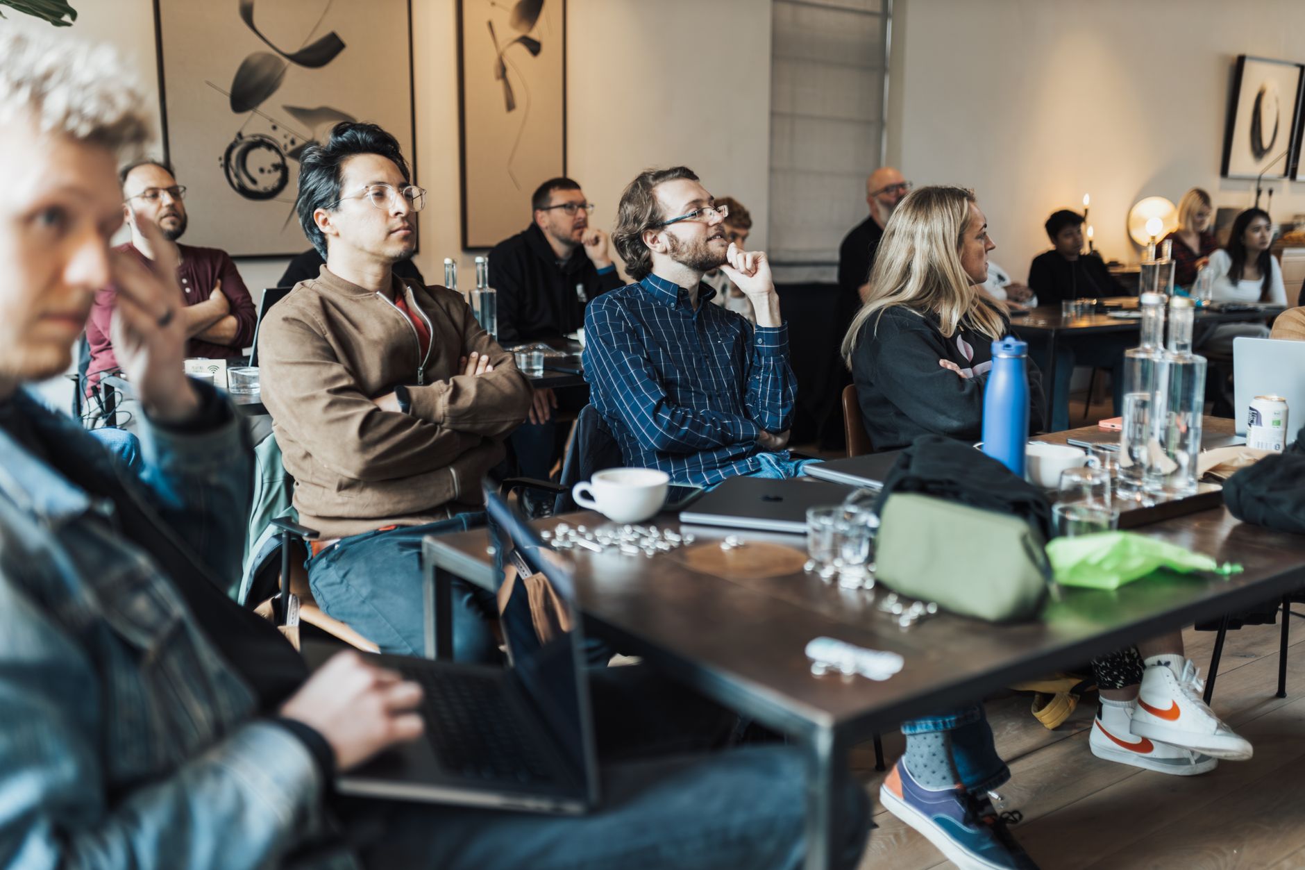 A small test workshop with a handful of early students