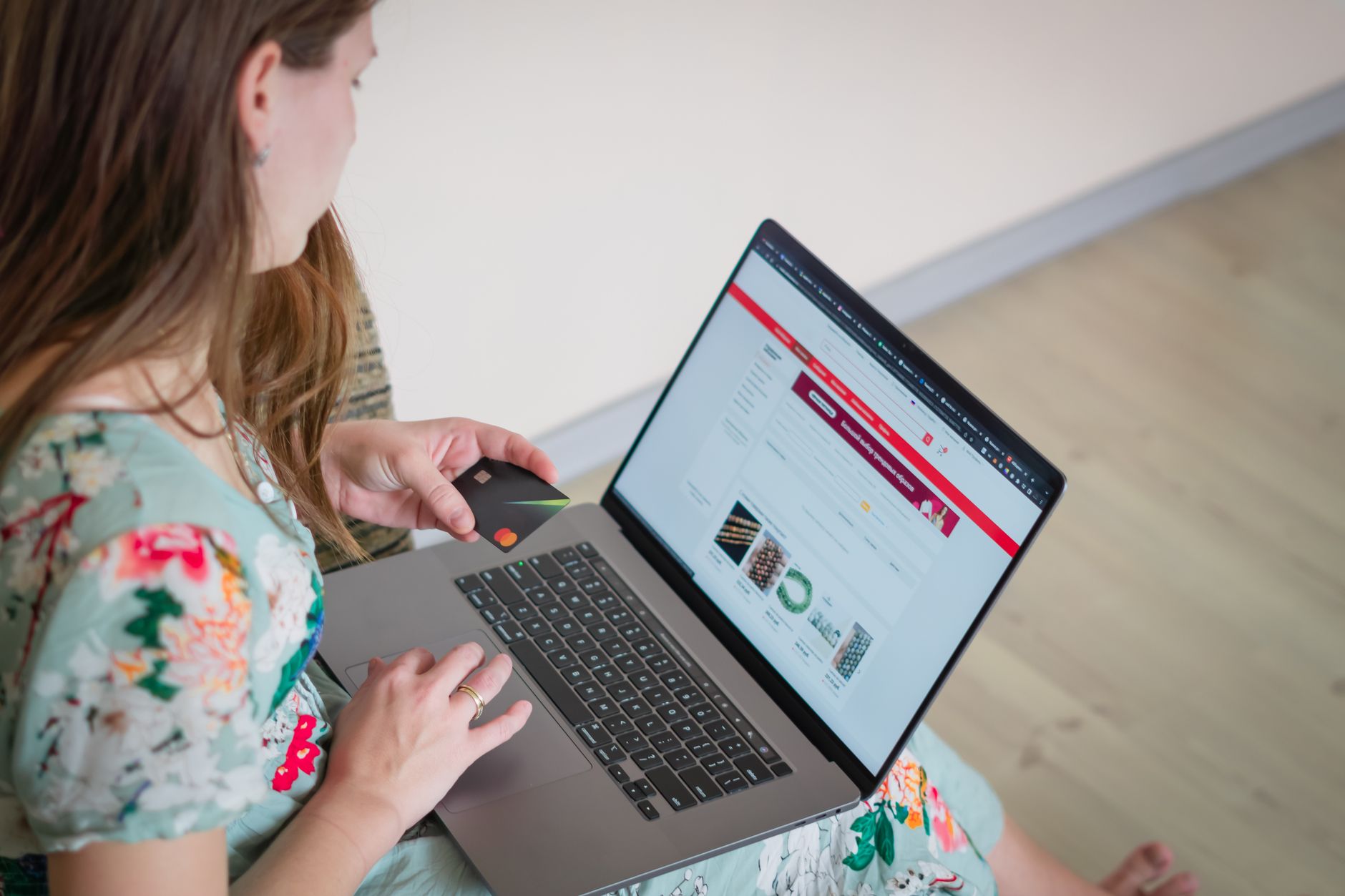 A shopper browsing an online store without buying yet