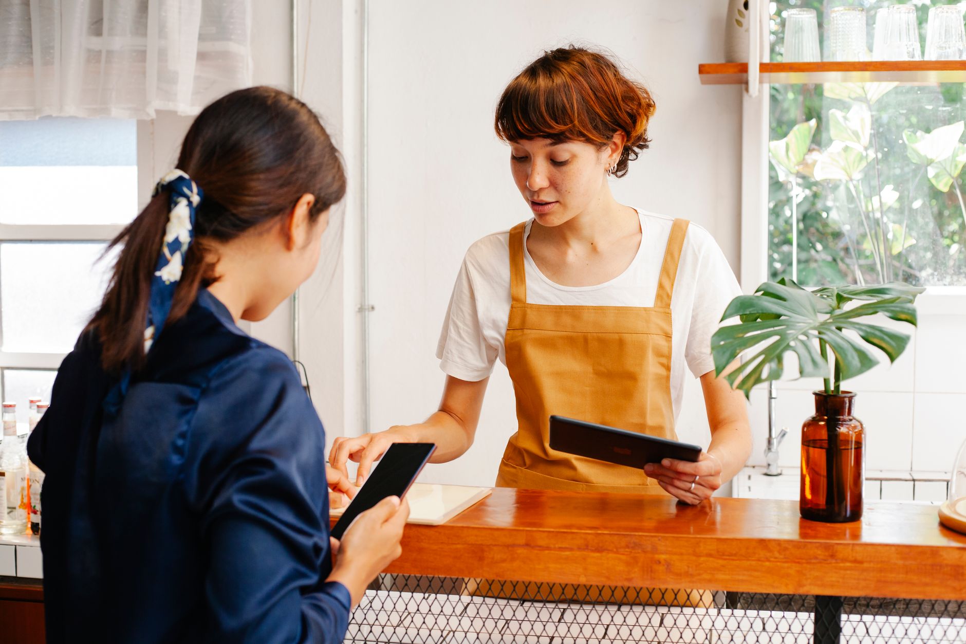 A store owner setting up a simple signup offer
