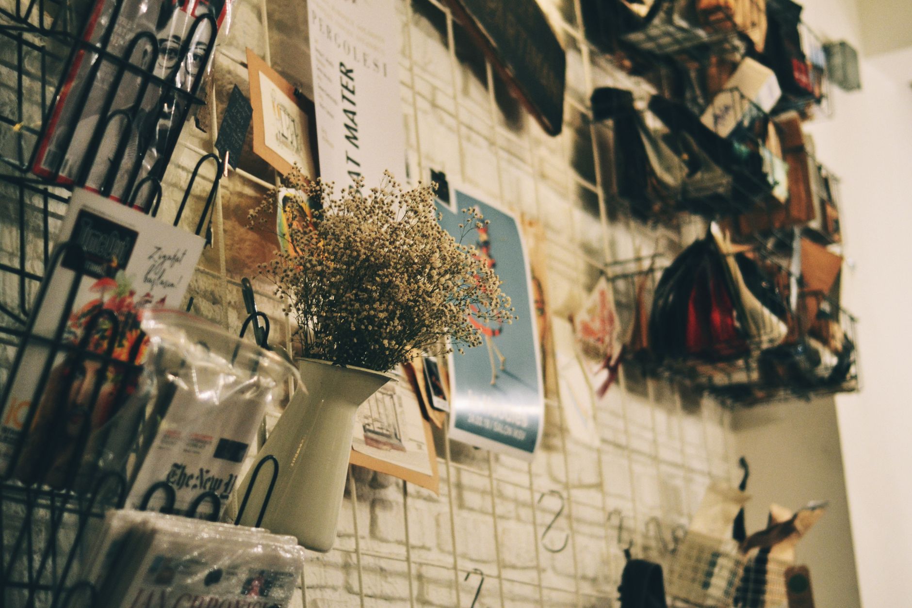 A newspaper clipping about the business displayed proudly near the till