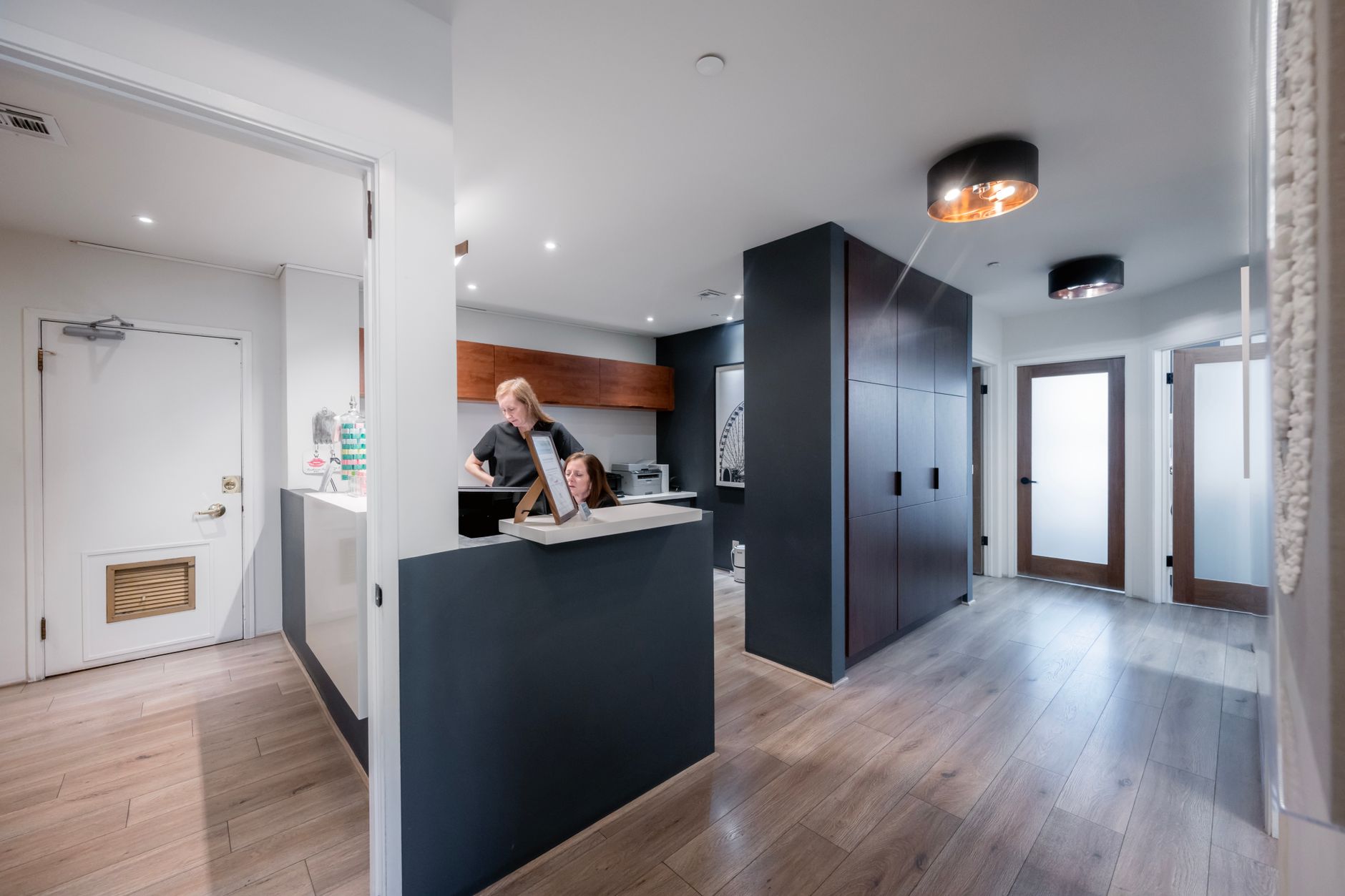 A welcoming chiropractic clinic reception area