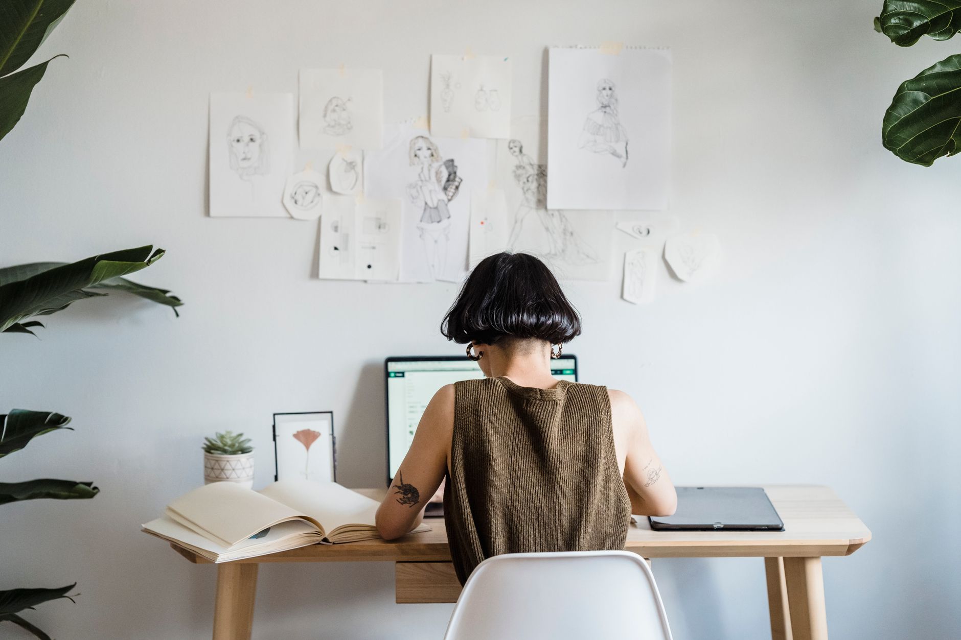 An illustrator documenting new work for a consistent online presence