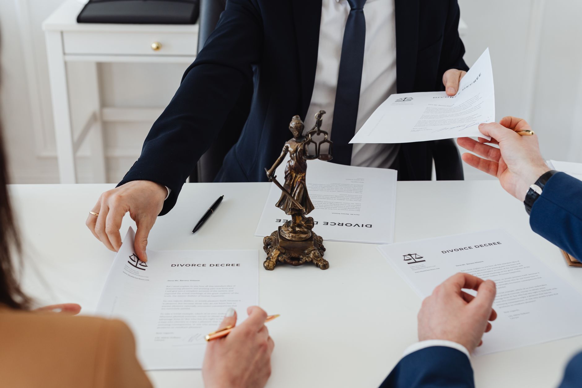A solicitor talking a client through pricing and next steps
