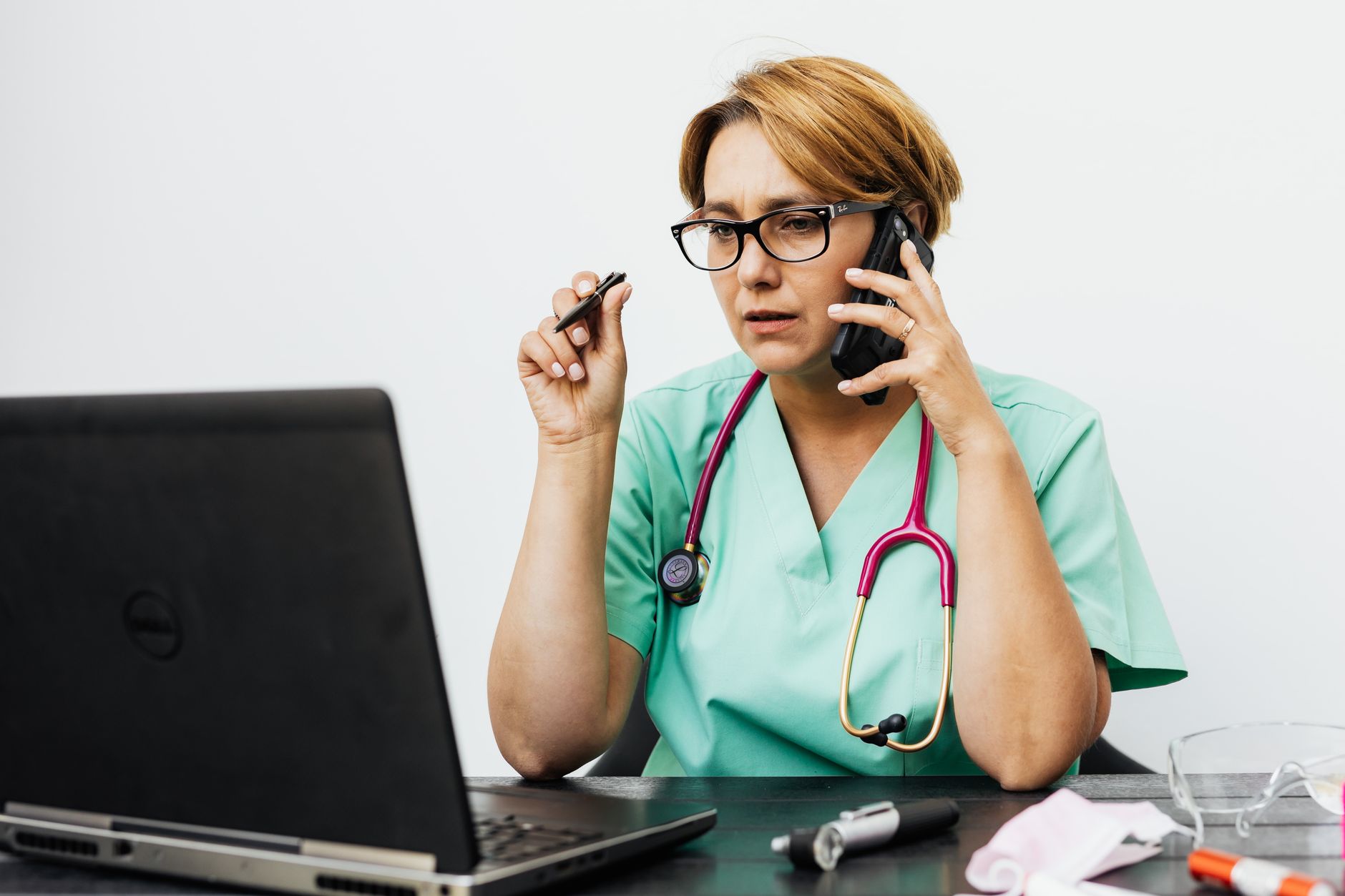 A vet answering an emergency call late in the evening