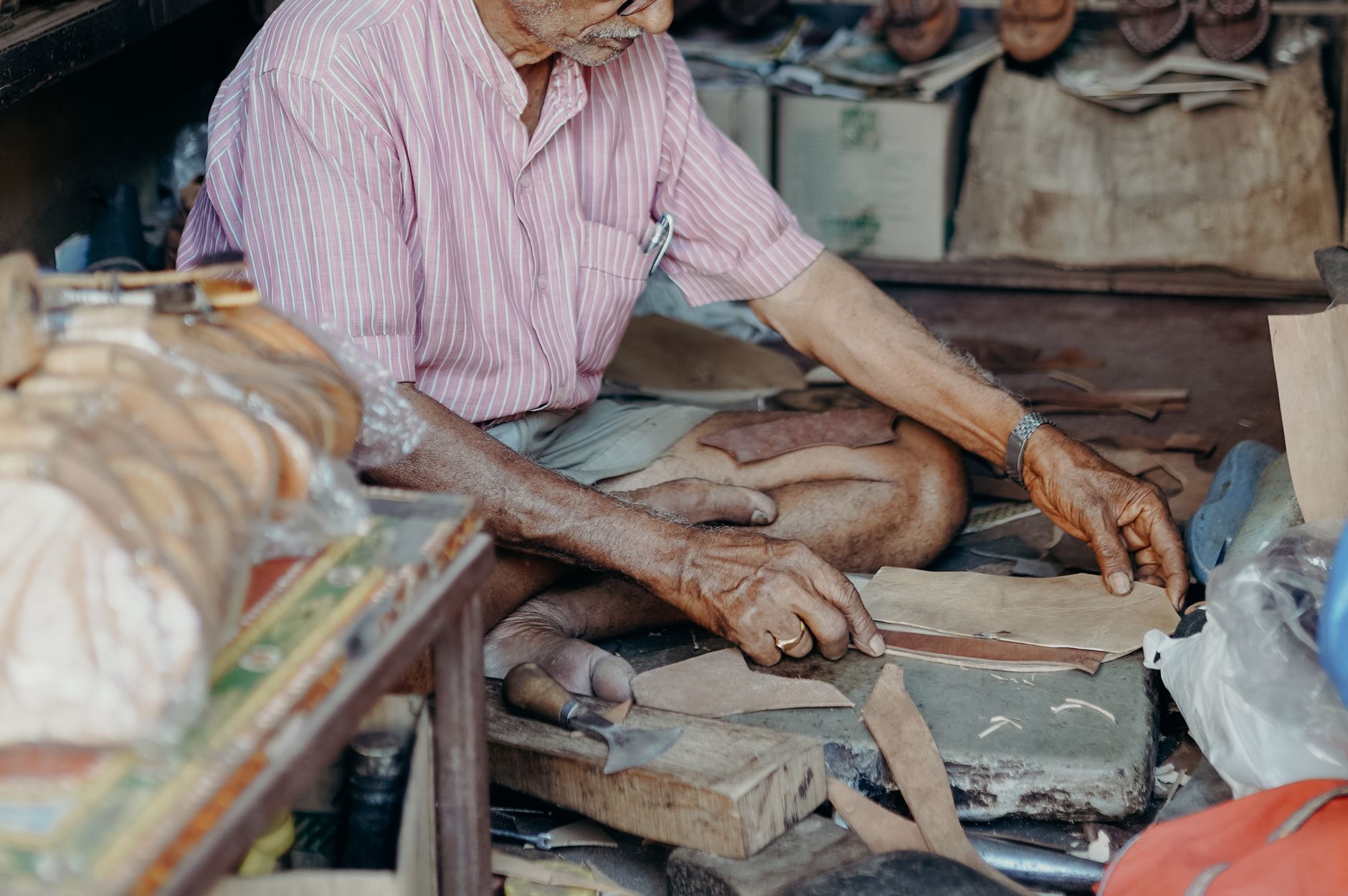 A sole trader running their business and marketing alone
