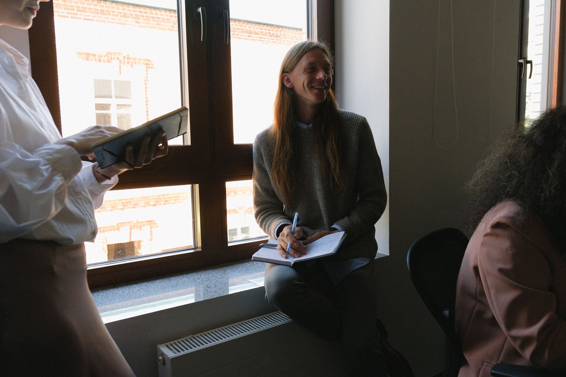 A startup founder listening to a customer describe their problem