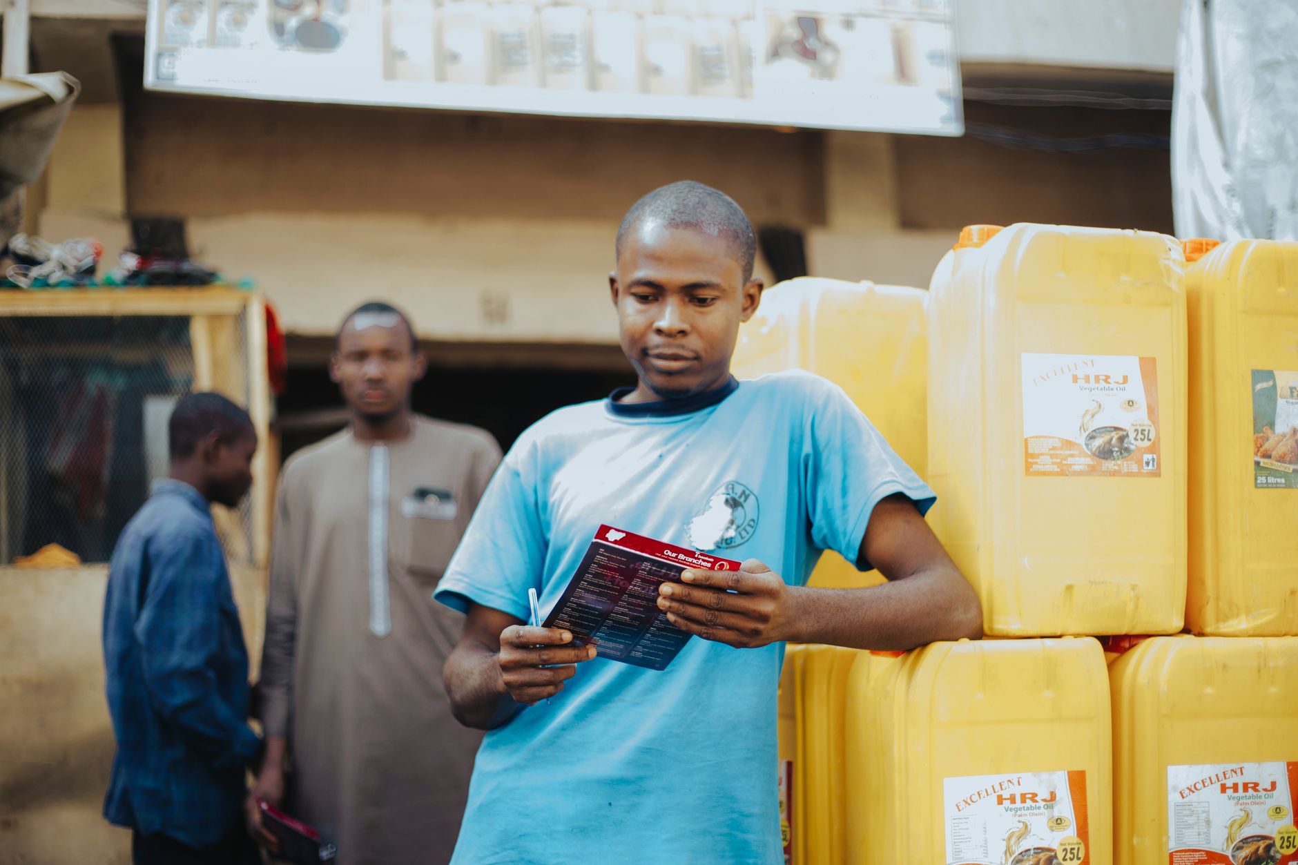 A potential customer weighing up whether to believe a business